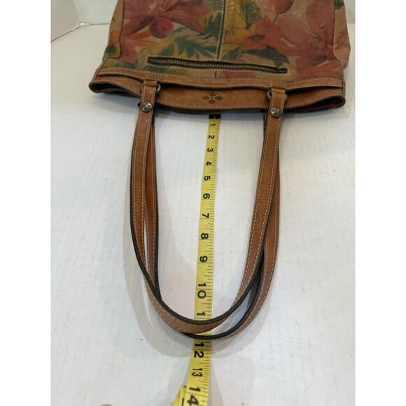 Patricia Nash Reinzo Hand Painted Floral Dual Handle Shoulder Bag Italian Leathe - Picture 13 of 16
